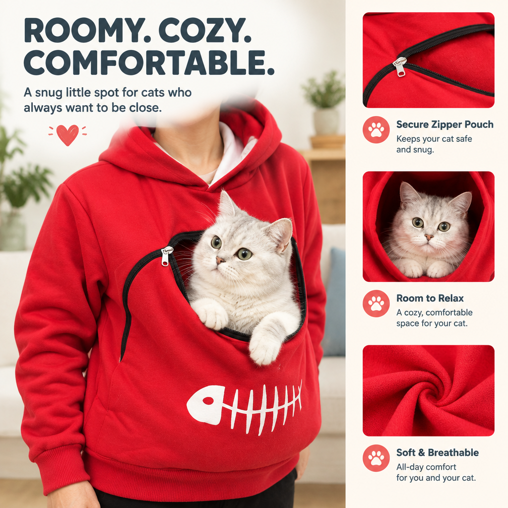 Cat Carrier Hoodie roomy cozy pouch